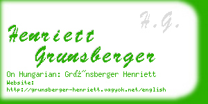 henriett grunsberger business card